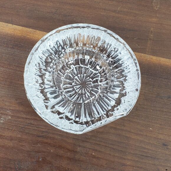 Vintage Orrefors Candle Holder Heavy Glass 5 Inch Round Holds 2 Inch Candle - Picture 4 of 5